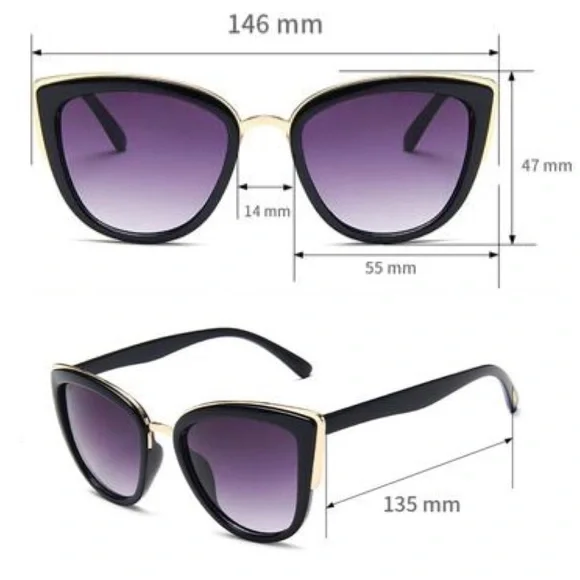 Cat Eye Sunglasses Brown / Leopard Sunnies - Picture 10 of 10